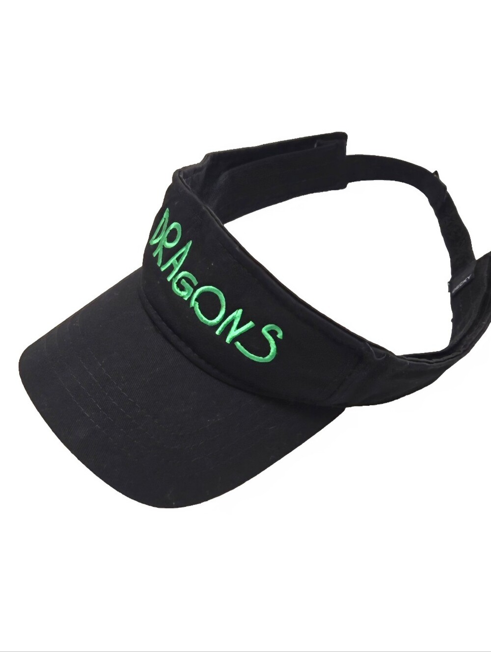 Dragons Embroidered Black Visor Hat Adjustable Decky Cotton Cap